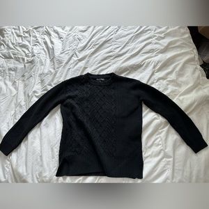 Black cable knit sweater from Banana Republic